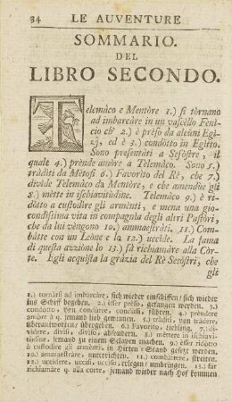 Sommario Del Libro Secondo.