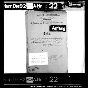 Einzelne Relationen von dem Bussches aus Wien