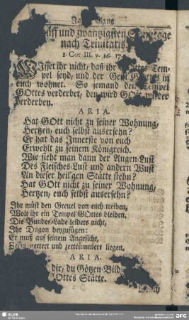 Am fünff und zwanzigsten Sonntage nach Trinitatis. 1. Cor. III. v. 16. 17.