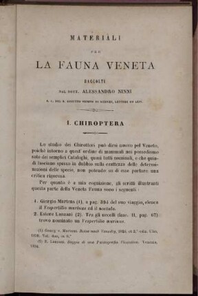Materiali Per La Fauna Veneta