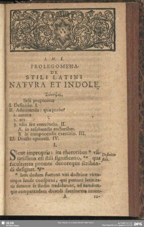 Prolegomena De Stili Latini Natura Et Indole