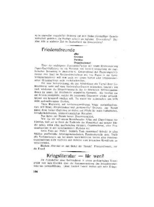 Kriegsliteratur - für wen?