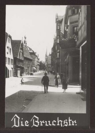 Bruchstraße. Detmold. Blick vvon der Einmündung der Krummen Straße zum Marktplatz. Sammlung Starke