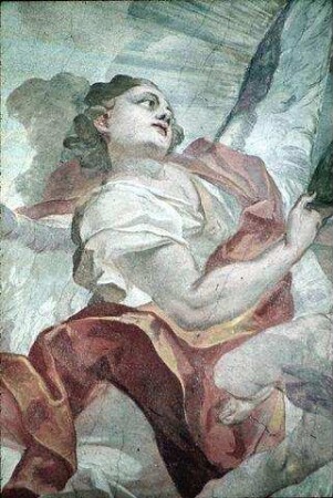 Pilger folgen dem von Engeln getragenen Gnadenbild der "Mutter vom guten Rat" von Genazzano