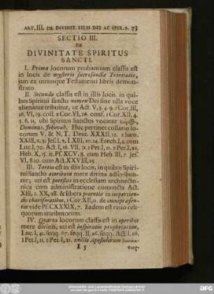 Sectio III. De Divinitate Spiritus Sancti.