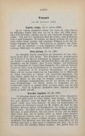 Conzert am 14. Januar 1888