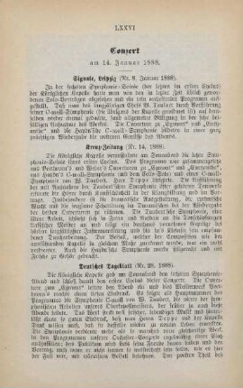 Conzert am 14. Januar 1888