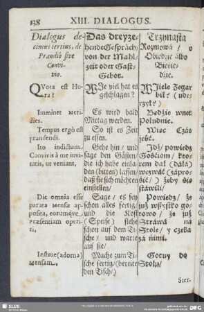 Dialogus decimus tertius, de Prandio sive Convivio