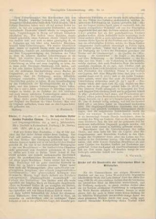 267-268 [Rezension] Rösler, P. Augustin, Der katholische Dichter Aurelius Prudentius Clemens. Ein Beitrag zur Kirchen- und Dogmengeschichte des 4. und 5. Jahrhunderts