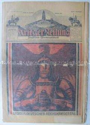 Illustrierte militaristische Wochenzeitung "Krieger Zeitung" zum 1. Deutschen Reichskriegertag