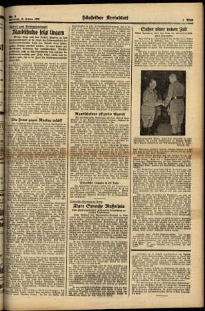 Zweite Ausgabe vom Mittwoch, den 18. Januar 1939.