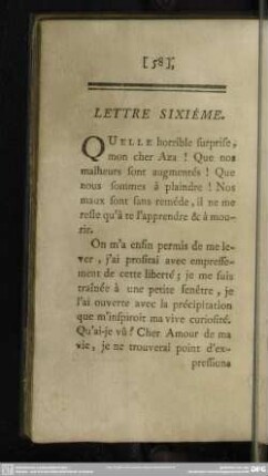 Lettre Sixiéme