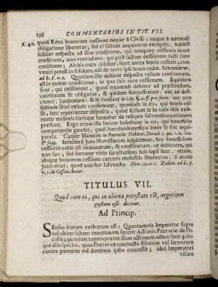 Titulus VII. Quod cum eo, qui aliena potestate est, negotium gestum esse dicitur.