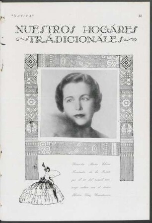 Nuestros hogares tradicionales - Señorita María Elvira Fernández de la Puente...