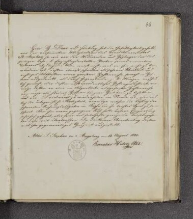 Barnabas Huber. – Augsburg, 13.08.1844