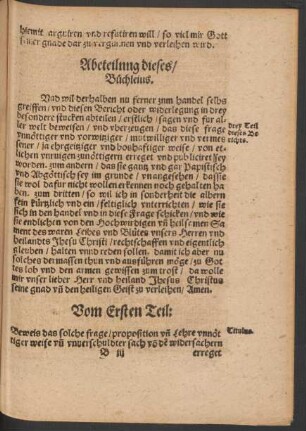 Abteilung dieses/ Büchleins.