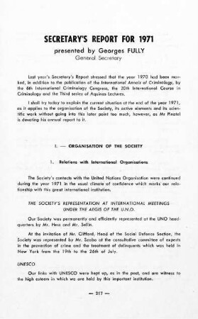 217-226, Secretary's Report for 1971