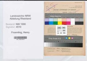 Entnazifizierung Henry Froemling, geb. 22.08.1906 (Werkmeister)