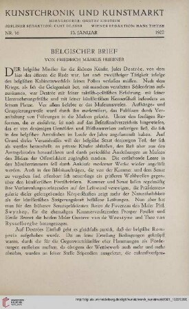 Neue Folge 33 = Jahrgang 57: Belgischer Brief