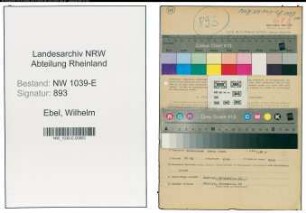 Entnazifizierung Wilhelm Ebel , geb. 12.06.1886 (Landesoberinspektor)