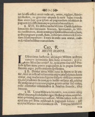 Cap. II. De Milite Stante