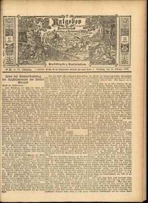 Ausgabe vom Sonntag, den 25. Oktober 1908.