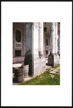 Schloss Schönrade: Säulendetails am Portikus, 2009