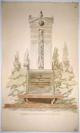 Entwurfszeichnung für ein Grabdenkmal der Stadtgemeinde Memmingen