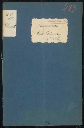 Stadthaus Schinkelwettbewerb 1898. Reisebericht Erich Blunck: Reisebericht