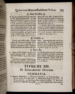 Titulus XIII. De Exhæredatione liberorum