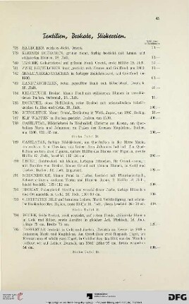 Textilien, Brokate, Stickereien (Nr. 778-876)