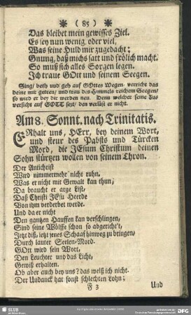 Am 8. Sonnt. nach Trinitatis