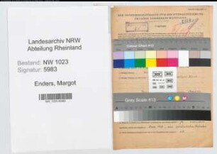Entnazifizierung Margot Enders , geb. 08.06.1904 (Lehrerin)