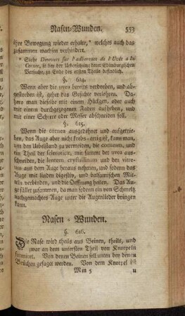 Nasen-Wunden. - Wunden in dem Nacken. §. 616. - §. 634.