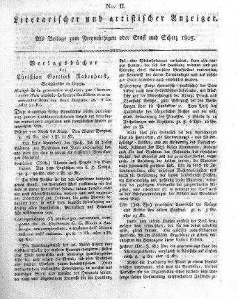 Literarischer und artistischer Anzeiger, No. II.