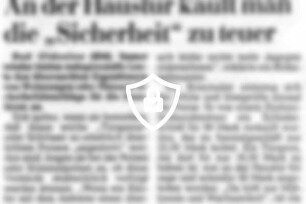 [Name maskiert] Haustür kauft man die "Sicherheit" zu teuer