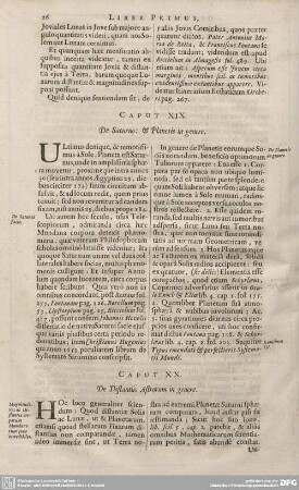 CAPUT XIX. De Saturno: & Planetis in genere.