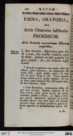 Paedia, oratoria, siue artis oratoriae institutio