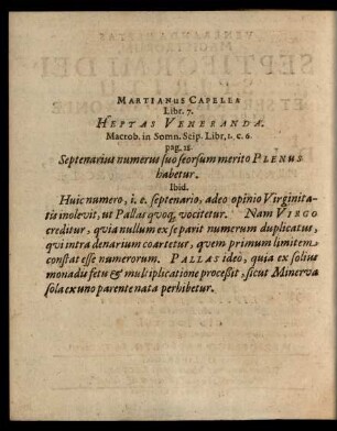 Martianus Capella Libr. 7. Heptas Veneranda.