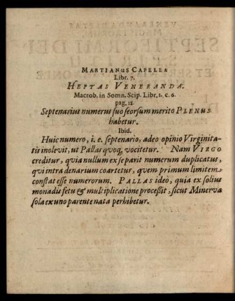 Martianus Capella Libr. 7. Heptas Veneranda.