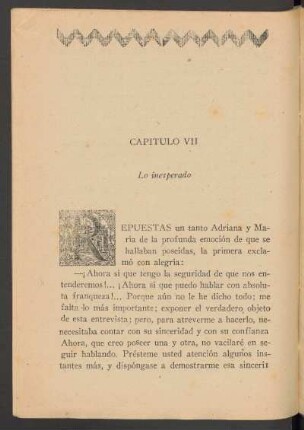 Capítulo VII - Lo inesperado