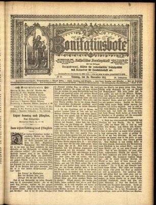 Erste Ausgabe vom Sonntag, den 26. November 1911.