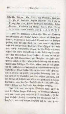 154-161 [Rezension] Pfahler,Johann Georg, Historische Skizzen