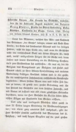 154-161 [Rezension] Pfahler,Johann Georg, Historische Skizzen