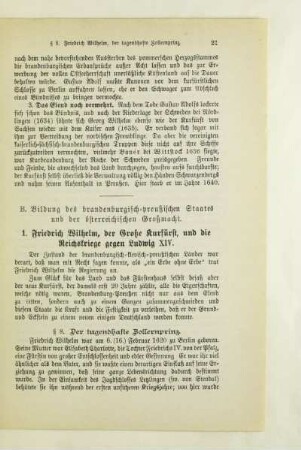 B. Bildung des brandenburgisch-preußischen Staates und der österreichischen Großmacht
