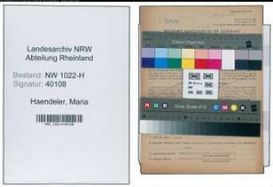 Entnazifizierung Maria Haendeler , geb. 02.09.1892 ()