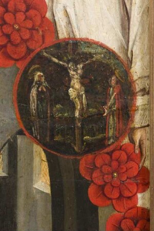 Marienaltar — Medaillon mit Kreuzigung Christi