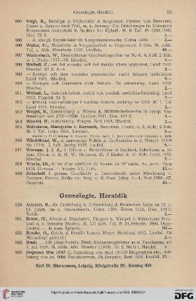Genealogie. Heraldik (Nr. 920-931)