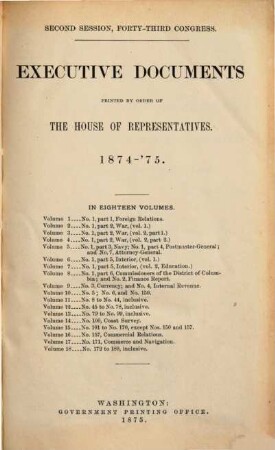 House documents. [276,5.] 1874/75 = Congress 43, Sess. 2