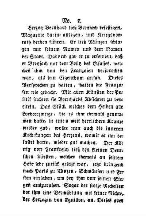 No. 8: [Todt des Herzogs Bernhard von Weimar]